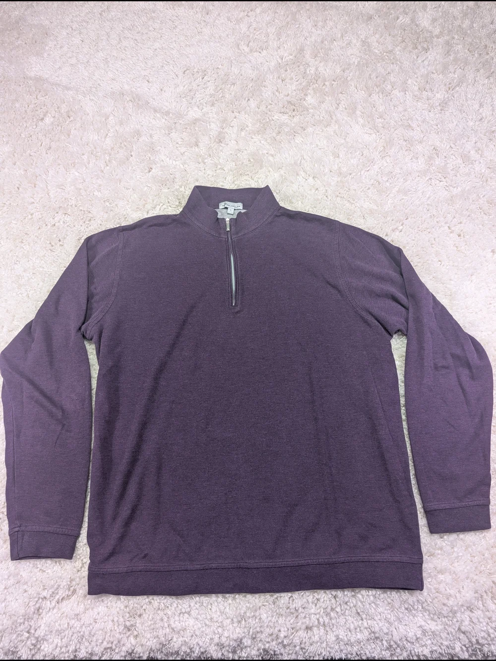Peter Millar Plum Quarter-Zip Mock Neck Pullover